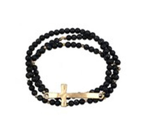 Lori Black Cross Bracelet