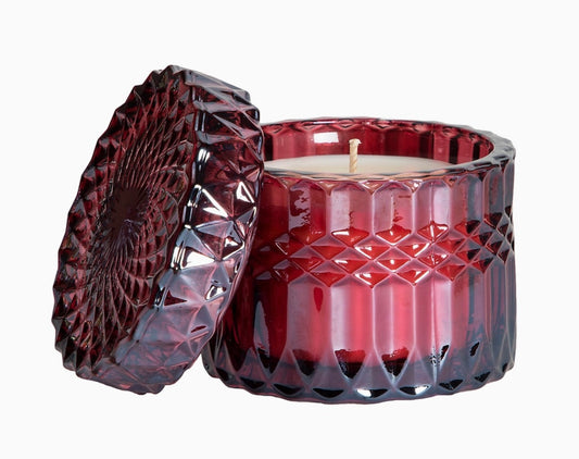 Holiday Spiced Toddy Shimmer Candle 8oz (Cranberry Red)