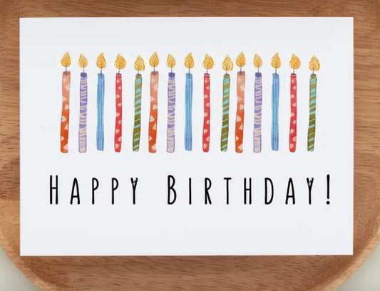 Happy Birthday Candles Stationary Card