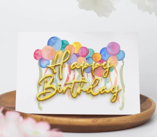 Party Streamers Balloons Happy Birthday Stationary Card