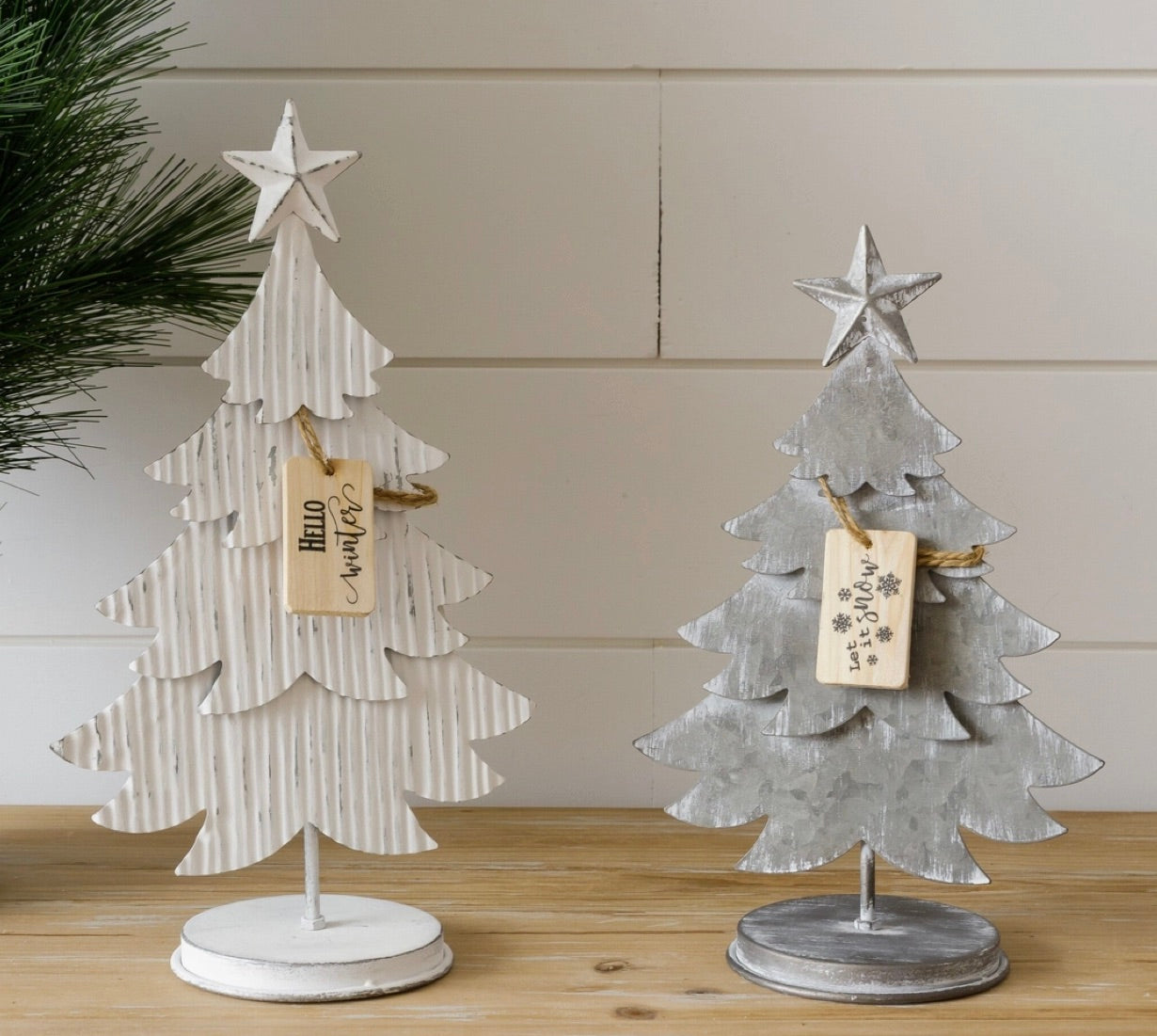 Metal Trees On Stand - Let It Snow Small