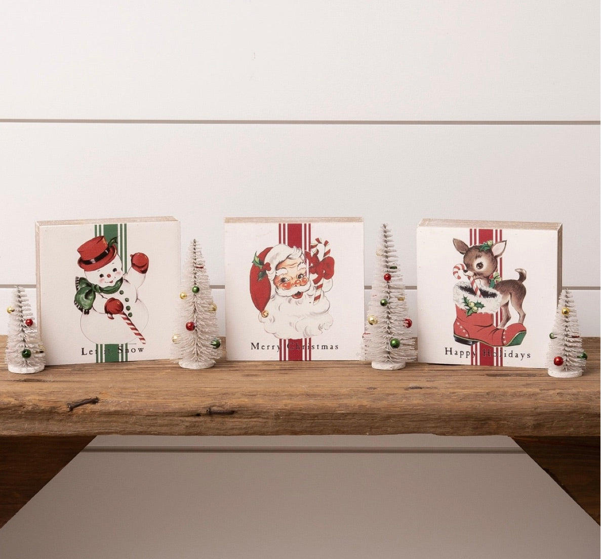 Vintage Christmas Icon Block Sitters -ASST