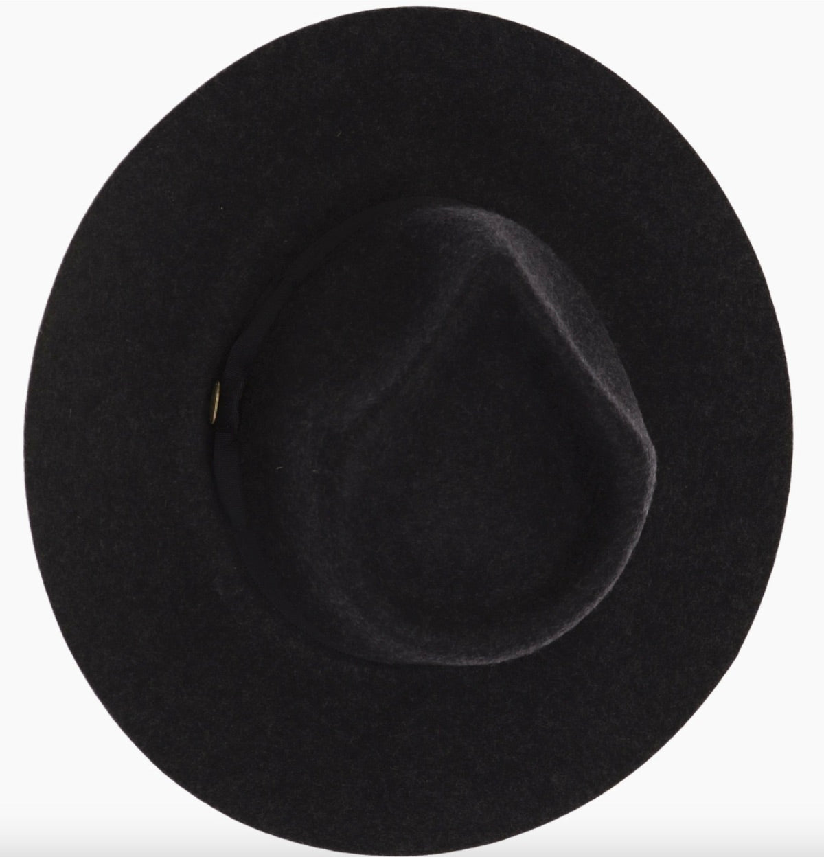 Ribbon Band Trim Wool Felt Panama Ha-Heather Dark Gray