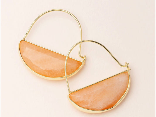 Stone Prism Hoop - Sunstone/Gold