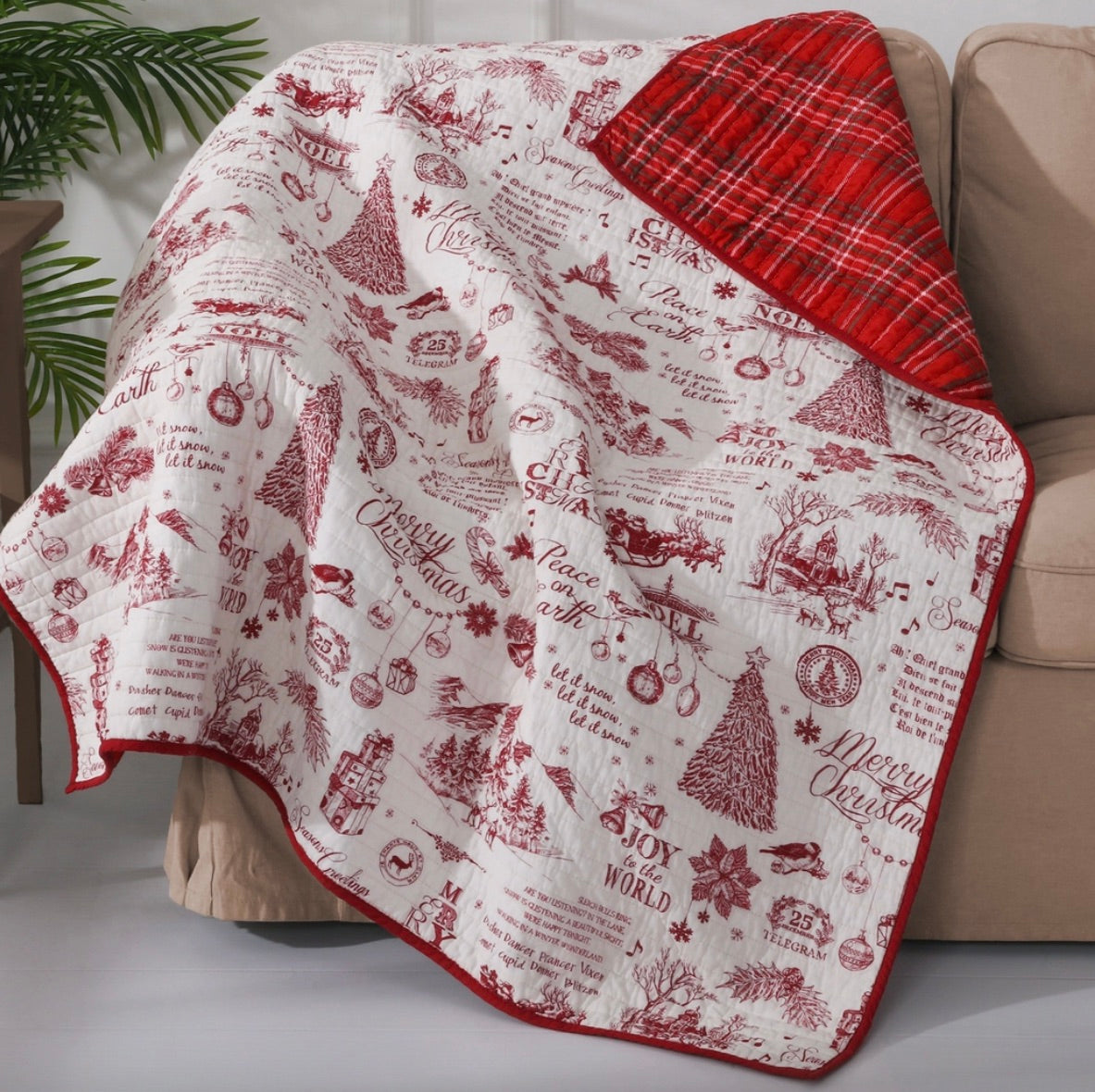 Yuletide Quilted Throw