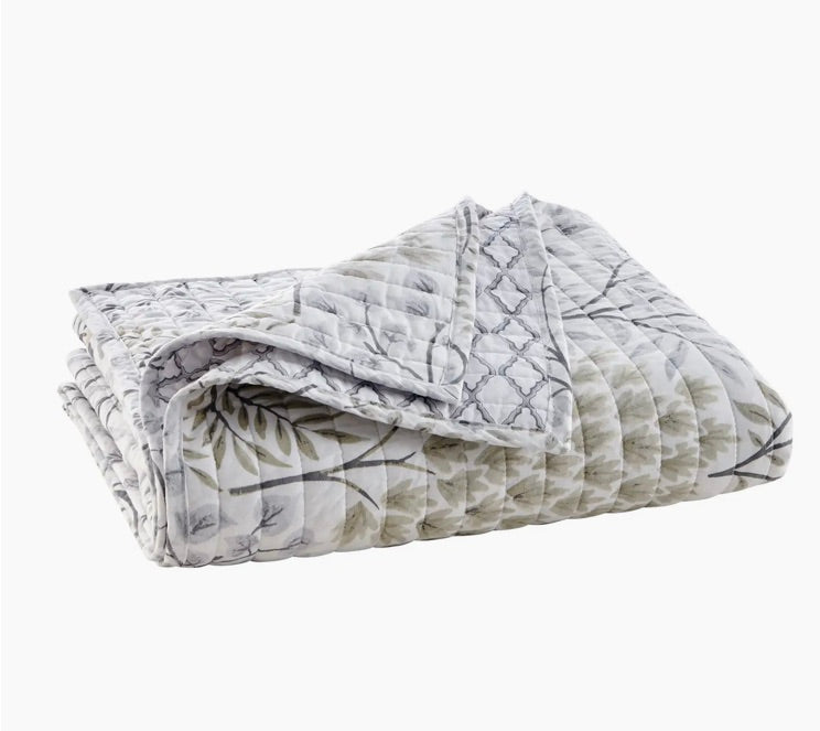 English Forest Quilted Throw-Beige