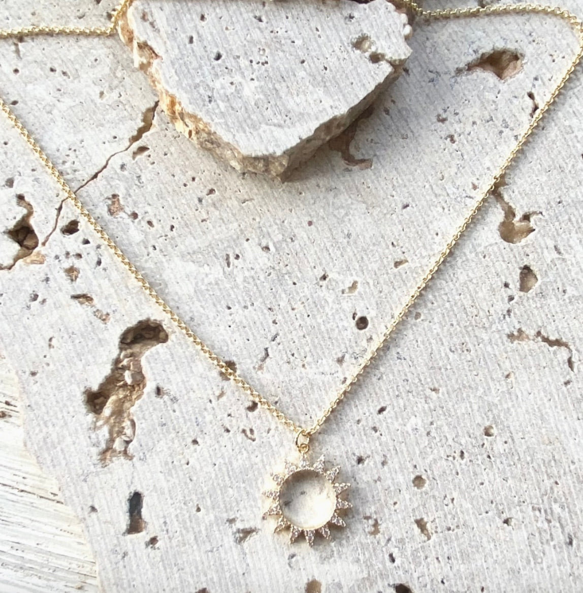 Micropave Sun Necklace Boutique Celestial