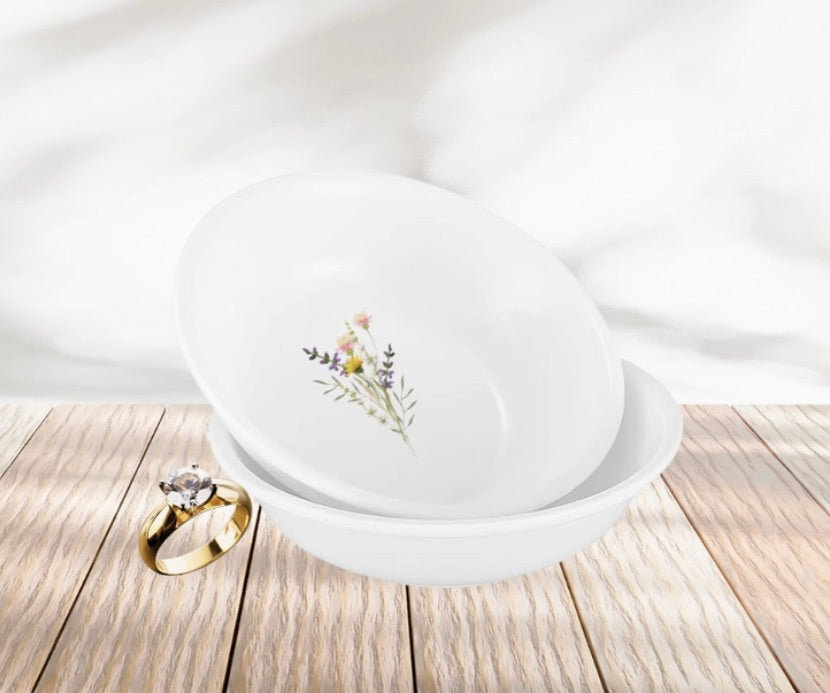 Wildflowers Minimalist Boho Nature Jewelry Trinket Dish