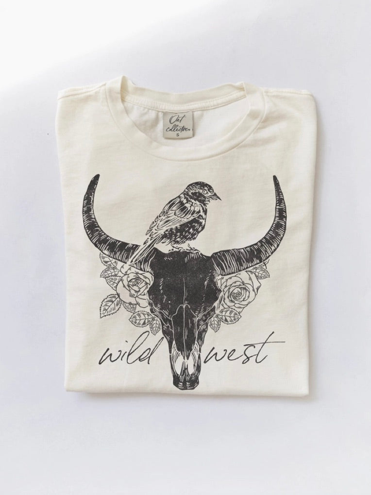 Wild West Mineral Washed Graphic Top-Cream