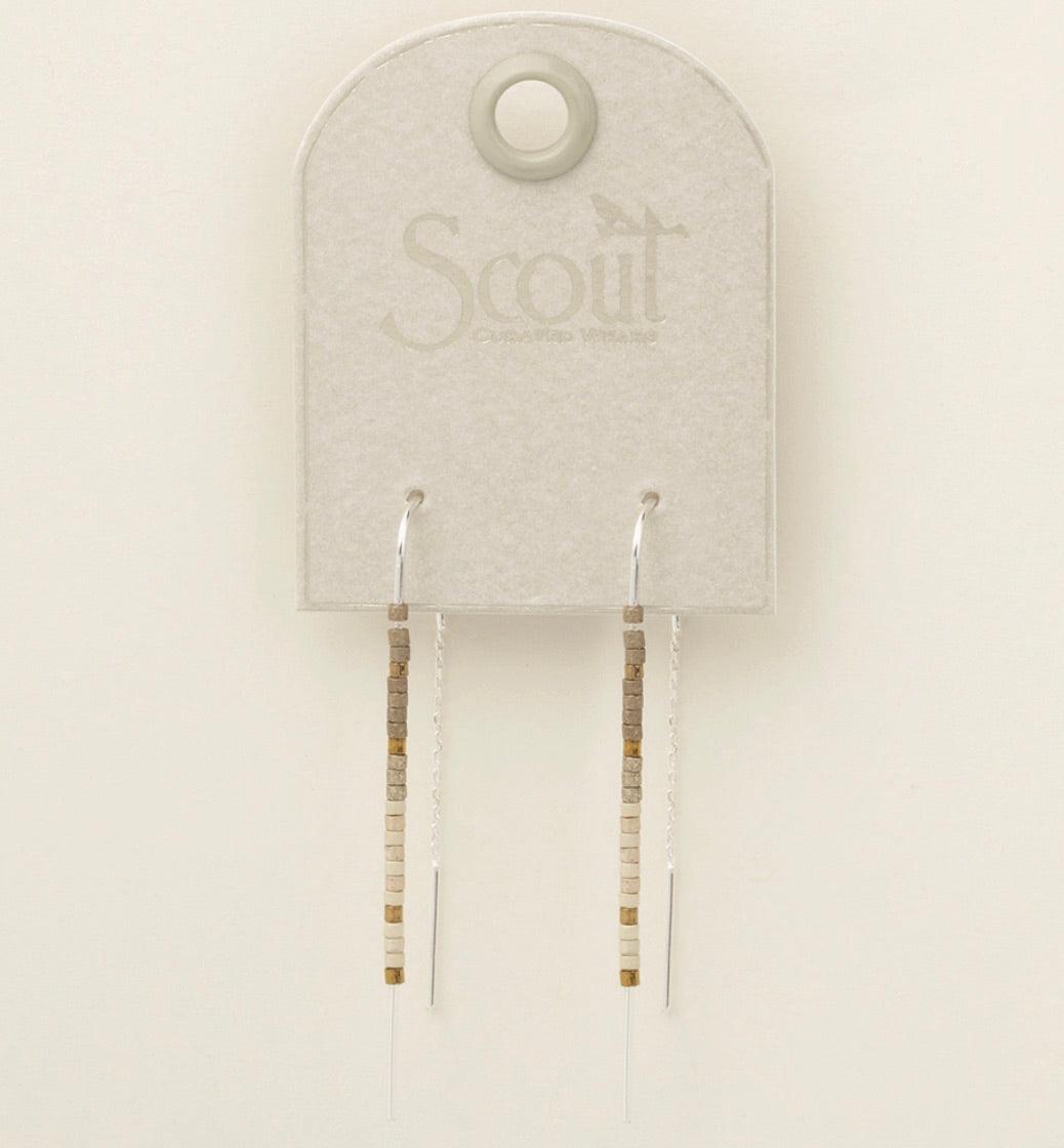 Chromacolor Miyuki Thread Earring - Pewter Multi/Silver