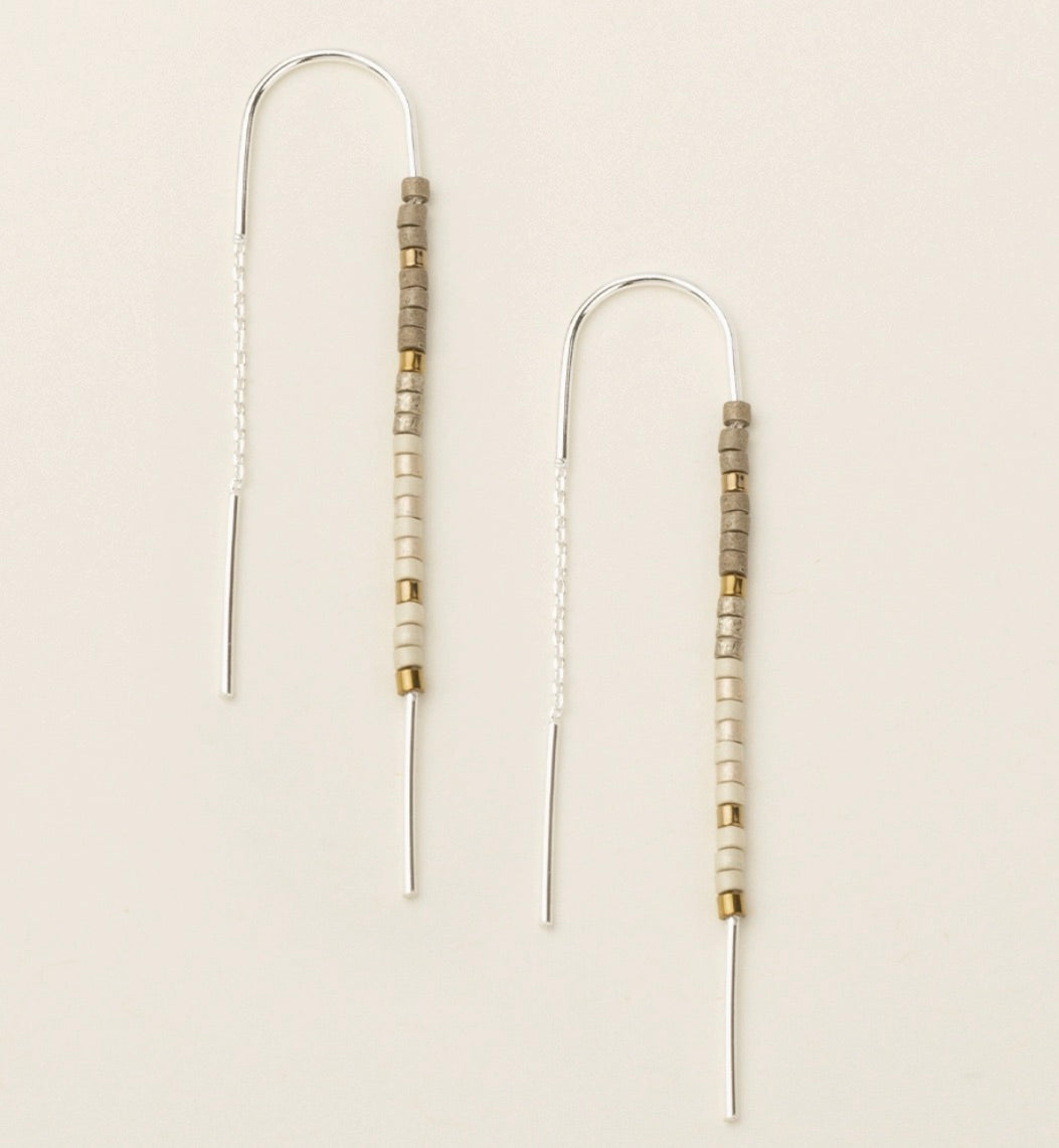 Chromacolor Miyuki Thread Earring - Pewter Multi/Silver