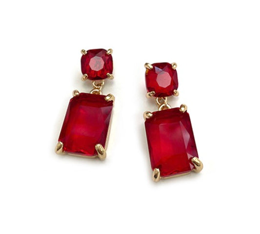 Sage Ruby Earrings