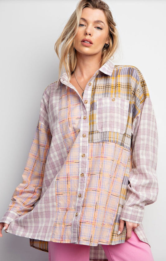 Huckleberry Oversized Plaid Button Down