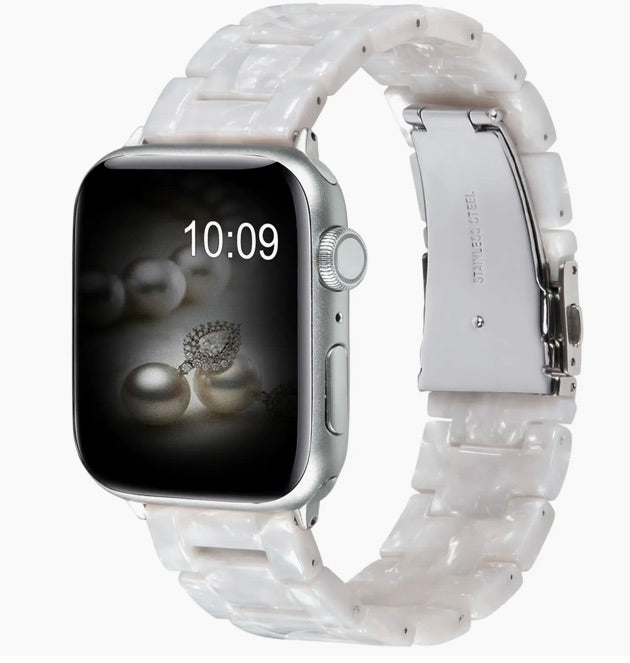 Resin Bracelet Light Weight Bands For Apple Watch-Pearl
