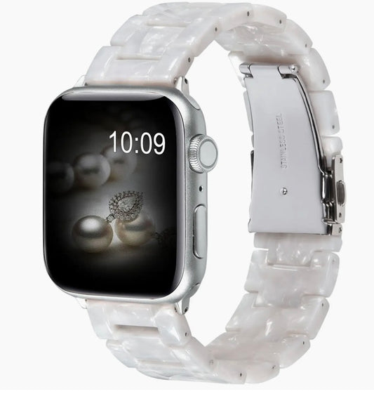 Resin Bracelet Light Weight Bands For Apple Watch-Pearl