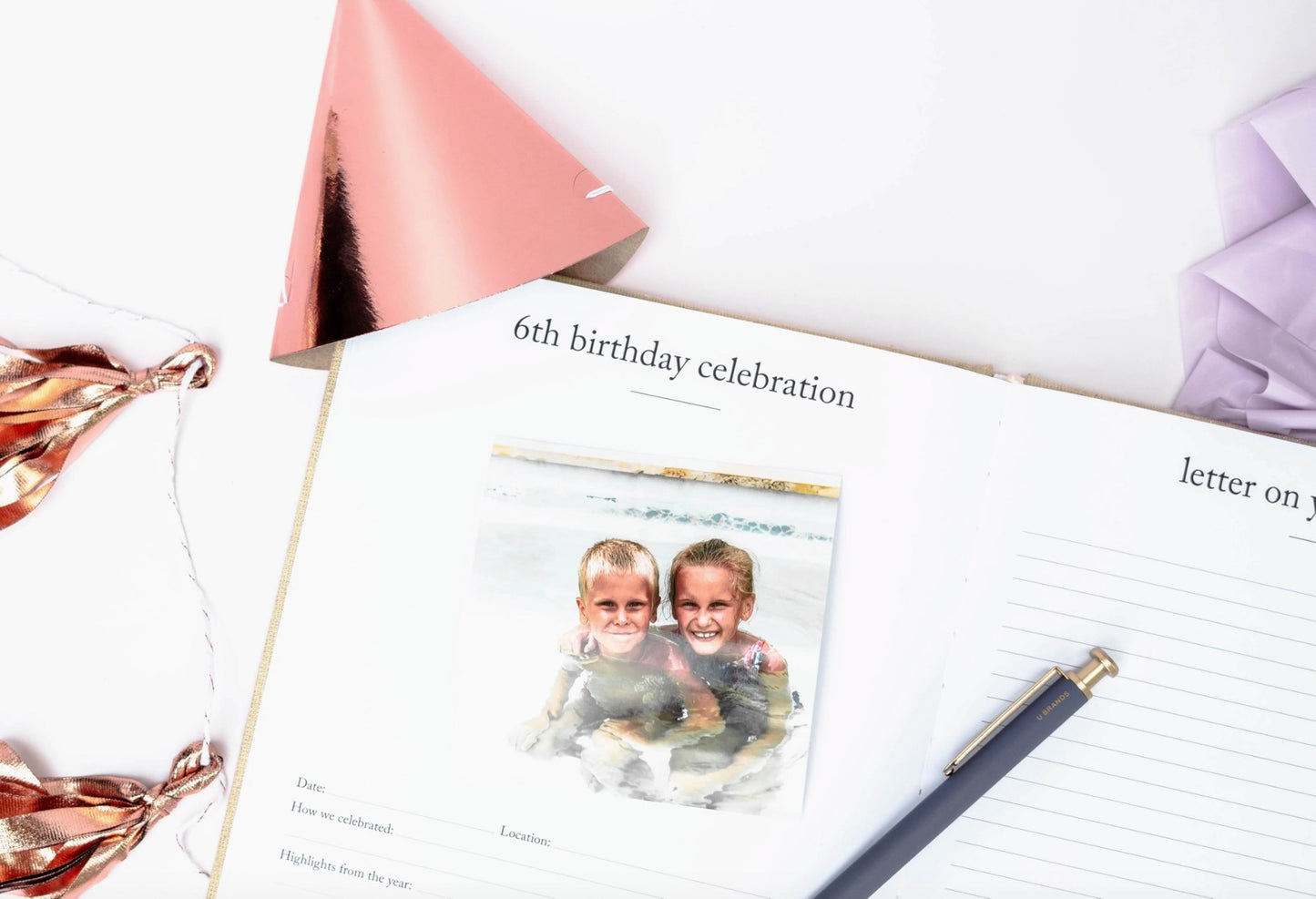 Birthday Memory Book – Birthday Guest Book W/Gold