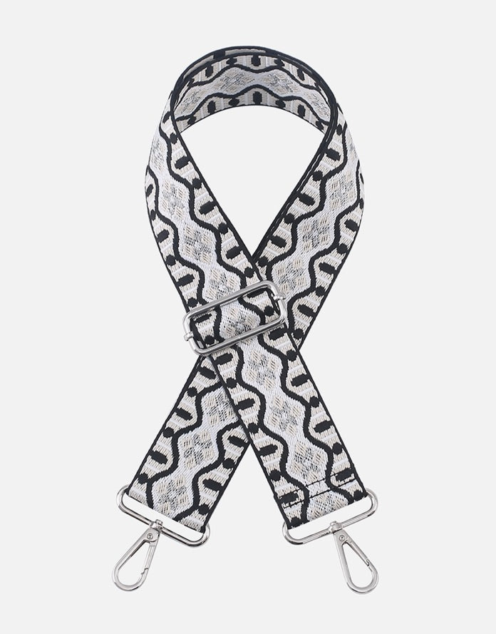 Stpwv Wave Guitar Strap-Black/White