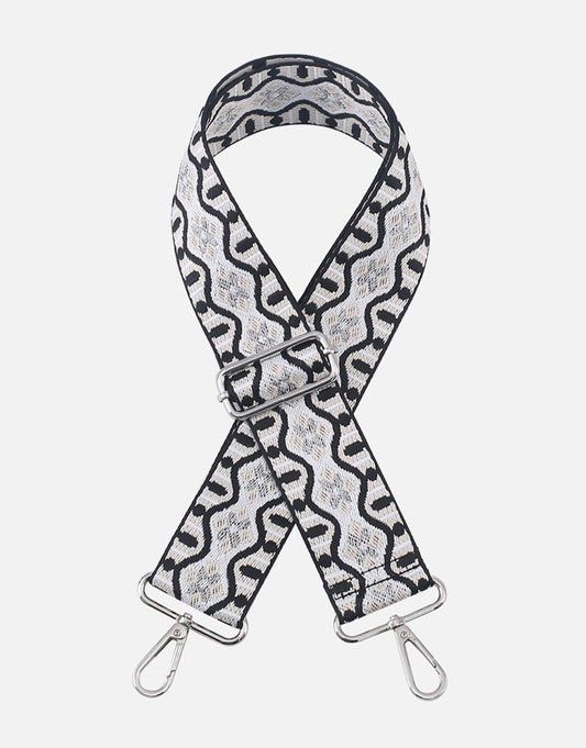 Stpwv Wave Guitar Strap-Black/White