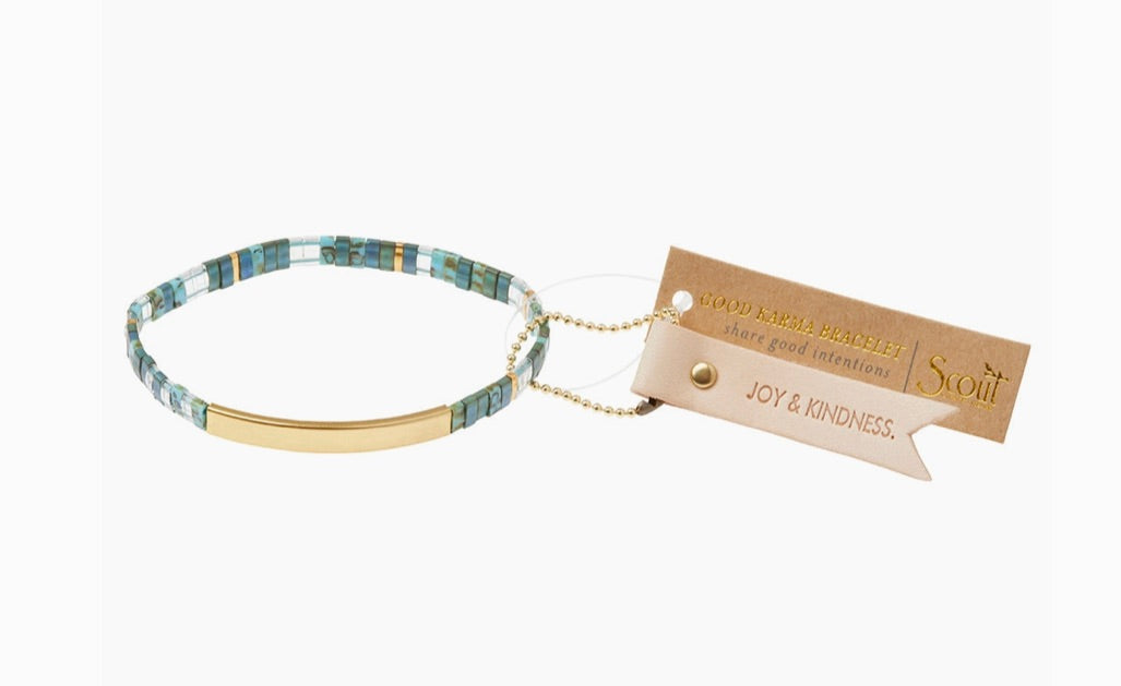 Good Karma Miyuki Bracelet | Joy & Kindness - Marine/Gold