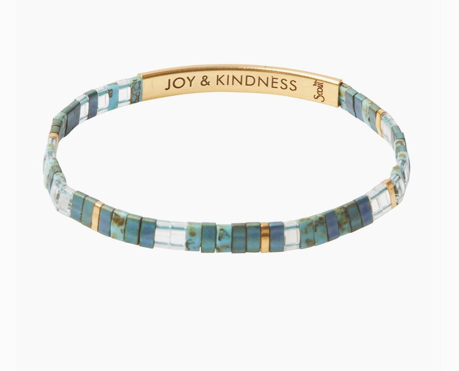 Good Karma Miyuki Bracelet | Joy & Kindness - Marine/Gold