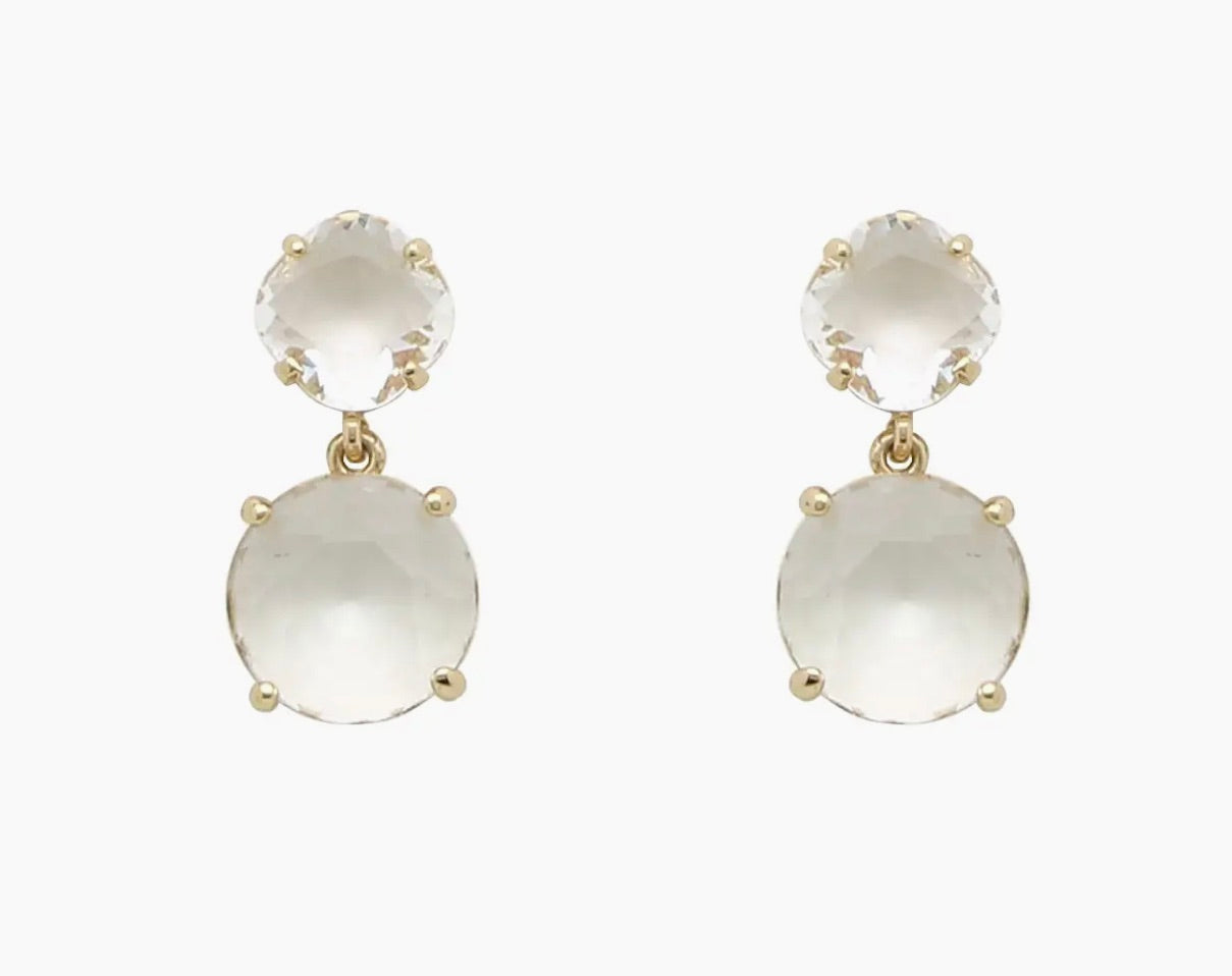 Ryder Gold Clear Earrings