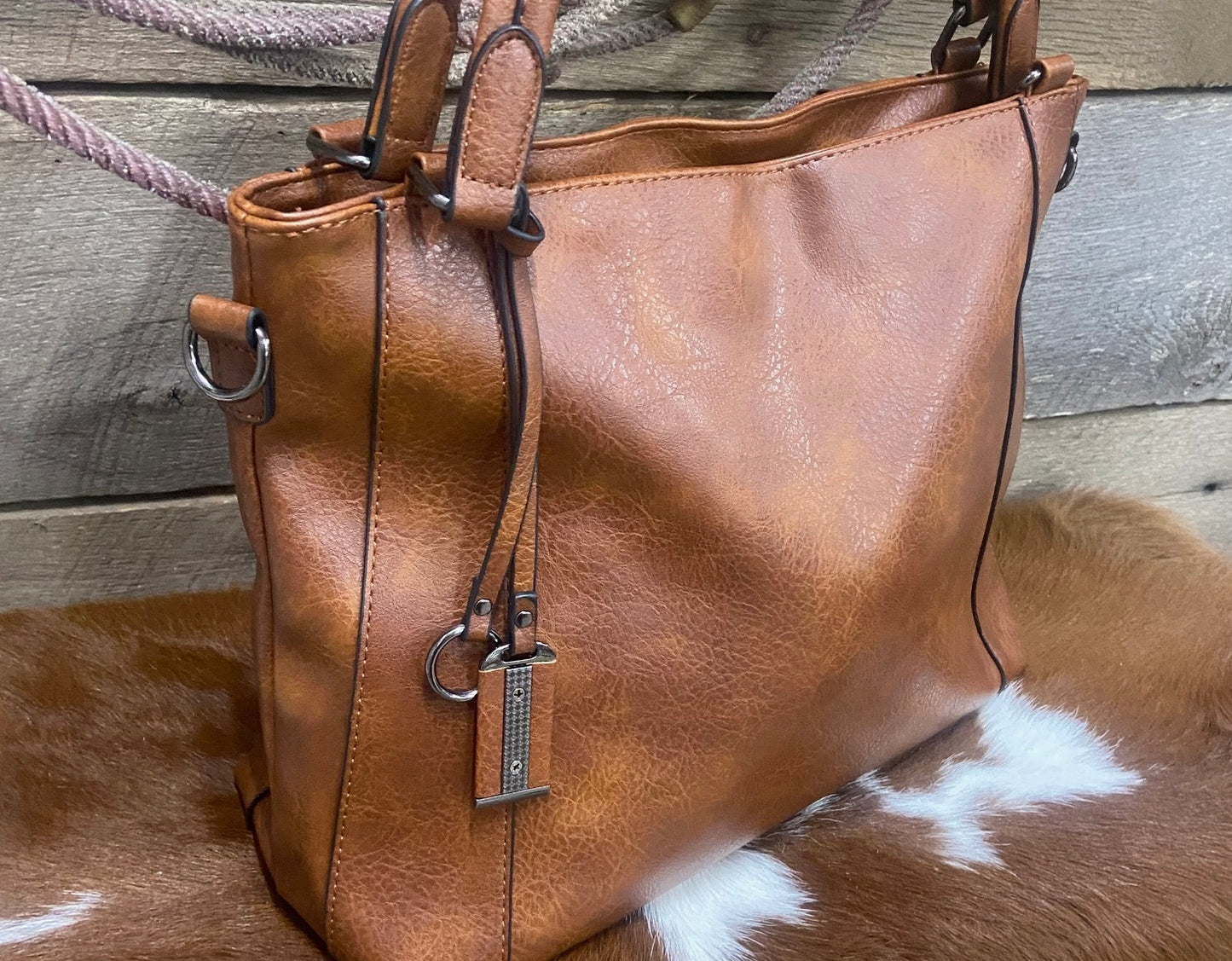 Soft Leather Purse Tote