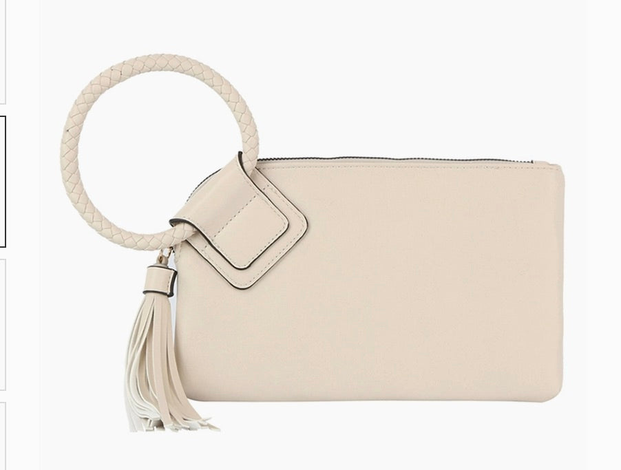 Fashion Cuff Handle Tassel Wristlet Clutch Bag
