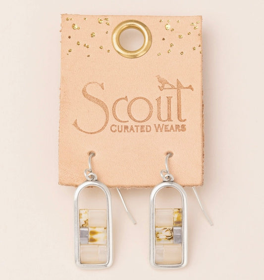 Good Karma Miyuki Frame Earring - Ivory/Silver