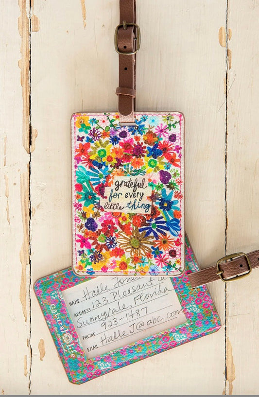 Travel Happy Luggage Tag Grateful