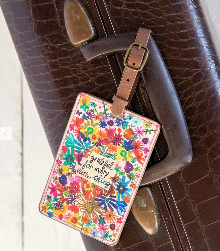 Travel Happy Luggage Tag Grateful