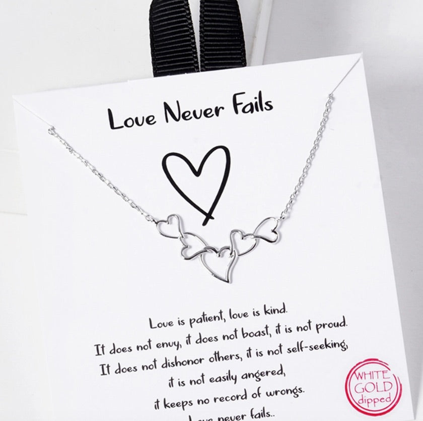 Gold Dipped Linked Hearts Necklaces-RH