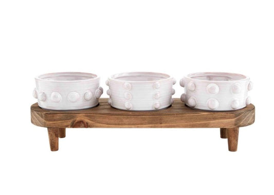 BEAD DIP BOWL & STAND SET