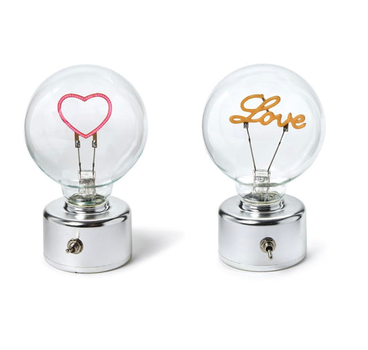 Message in a Bulb LED Decor in Gift Box Assorted 2 Designs: Love and Heart