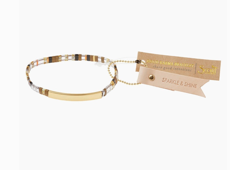 Good Karma Miyuki Bracelet | Sparkle & Shine - Topaz/Gold