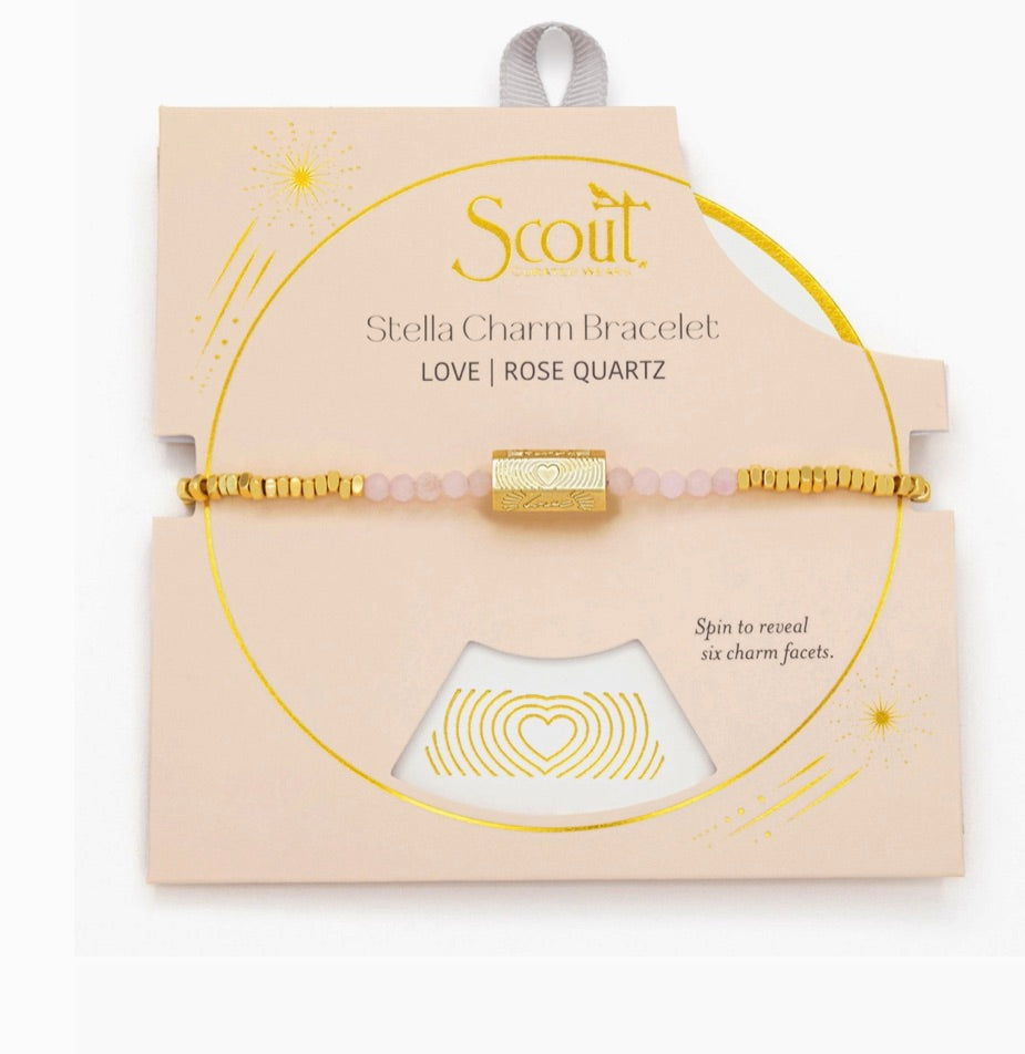 Stella Bracelet - Love/Rose Quartz/Gold