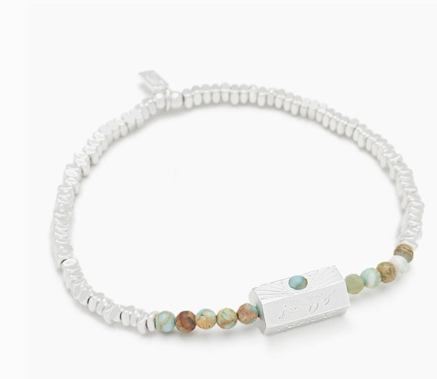 Stella Bracelet - Peace/Aqua Terra/Silver