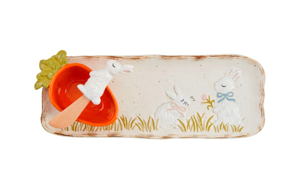 BUNNY TRAY & CARROT DIP SET