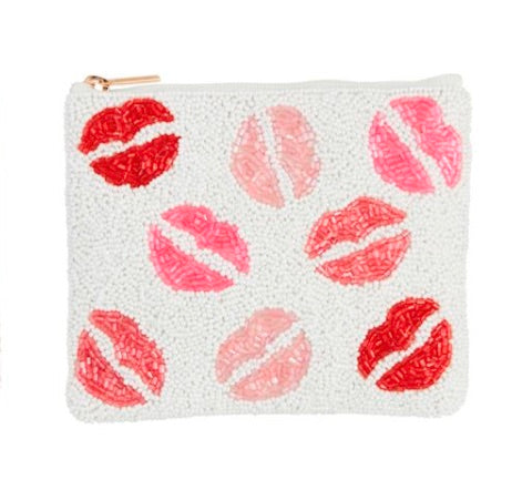 Valentine Beaded Case-White with Kisses