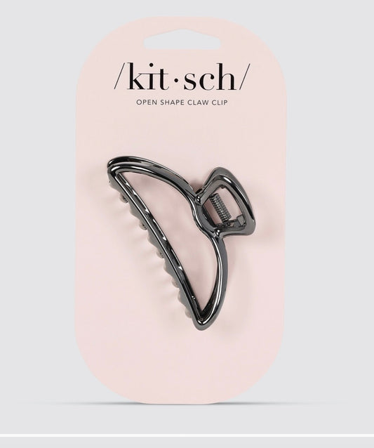 Open Shape Claw Clip - Hematite