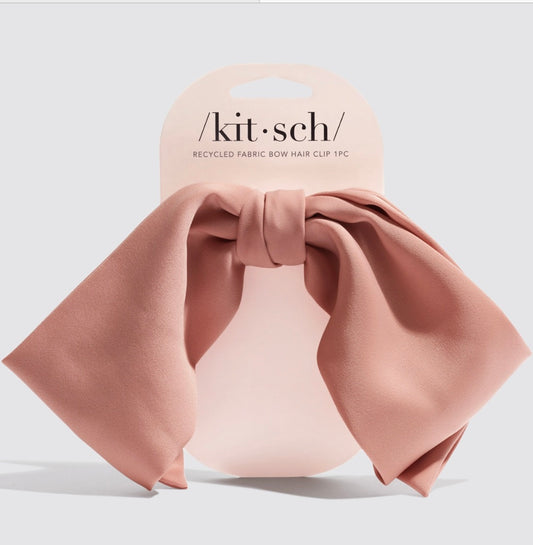 Recycled Fabric Bow Hair Clip - Rosewood
