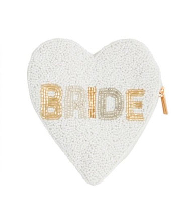 BRIDE BEADED CASE-White Heart