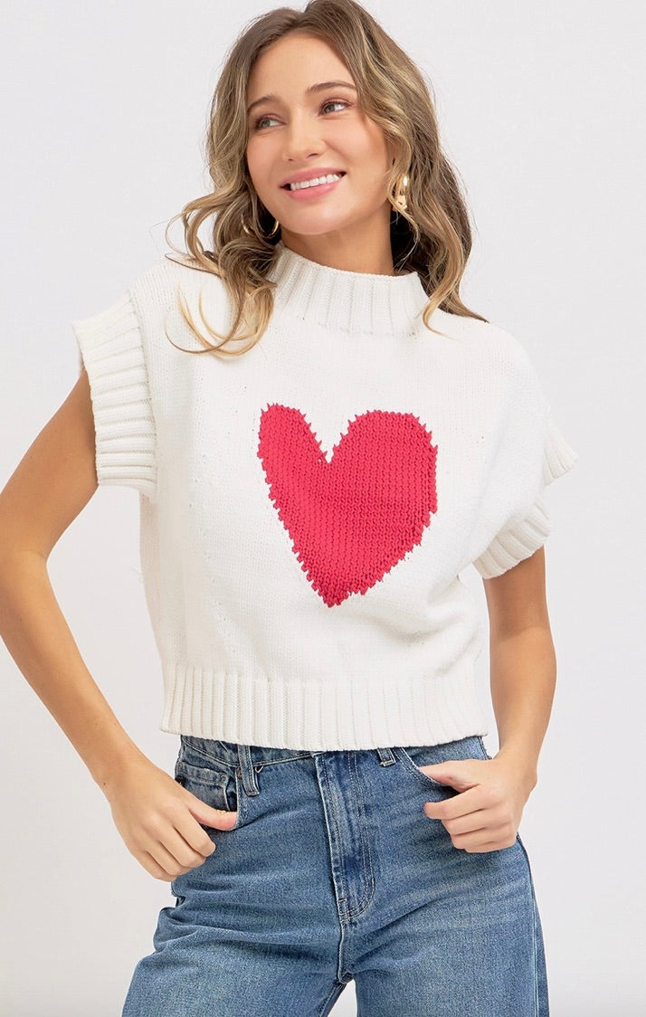 Heart Sweater Valentine-Ivory