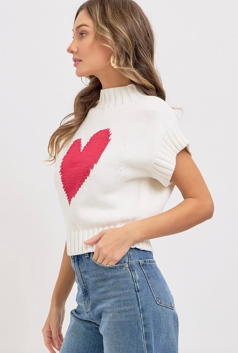 Heart Sweater Valentine-Ivory