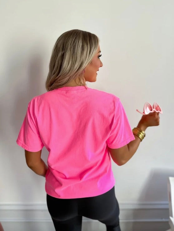 Not Today Cupid Neon Pink Graphic Tee