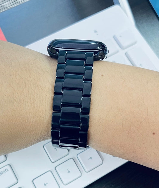 Resin Bracelet Light Weight Bands For Apple Watch-Black