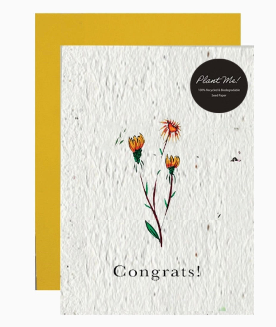 Congrats! Wildflower Seed Paper Greeting Card