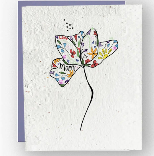 Motherly Flower Wildflower Seed Paper Mother's Day Card