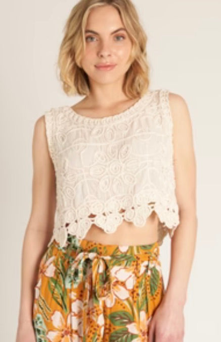 Bone to Be Crochet Top-Natural