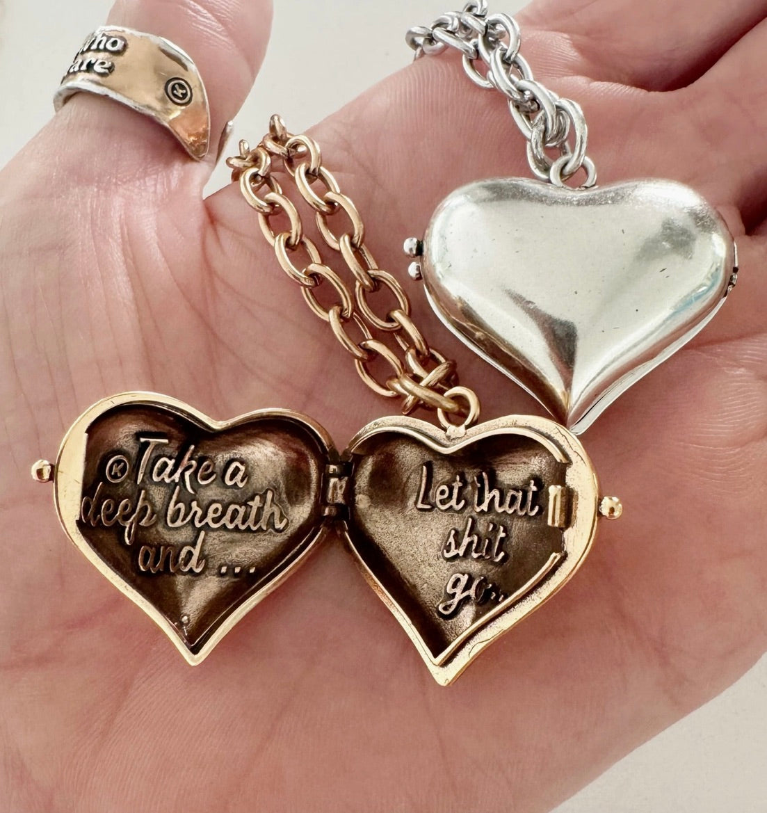 Take A Deep Breath... | Heart Locket | Gold