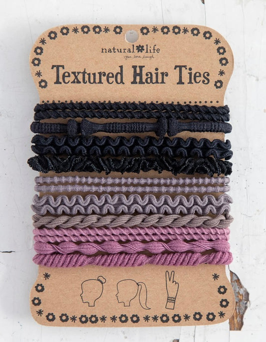Textured Hair Ties, Set of 10 - Neutral